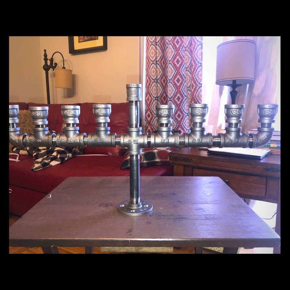 Handmade Menorah perfect time for Hanukkah